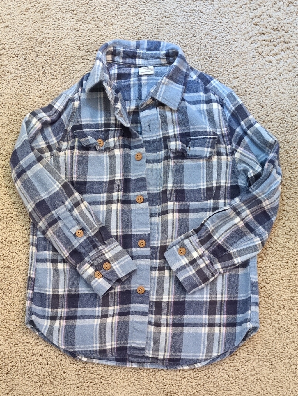 Crewcuts Blue Flannel Button-Down Shirt